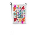 thumbnail image 1 of NUDECOR Orange 1960S Sixties Style Mod Pop Colorful Yeah Text Design Purple Garden Flag Decorative Flag House Banner 28x40 inch, 1 of 1