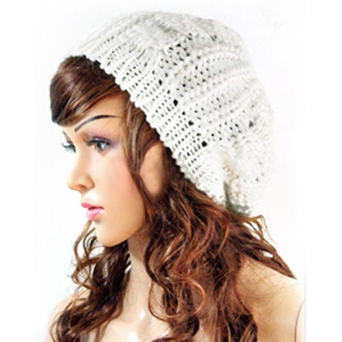 Ladies Warm Winter Women Beret Braided Baggy Knitted Crochet Beanie Hat Ski Cap 