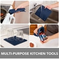 thumbnail image 5 of Hot Pads for Kitchen, Silicone Pot Holders for Hot Pots and Pans, Silicone Mats for Kitchen Countertops, Table, Flexible Easy to Wash and Dry, Navy, 5 of 5