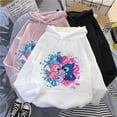 thumbnail image 2 of Sudaderas con capucha de punto de Disney para mujer, jerséis Harajuku, Tops informales Kawaii bonitos, Sudadera con capucha con estampado de Ángel y cuello redondo, manga larga, 2 of 5