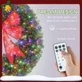 thumbnail image 4 of HOMCOM 60in Pre-Lit Christmas Wreath with 3D Red Bow, Christmas Wreath for Front Door with 11 Lighting Modes, 300 LED Lights, 4 of 9