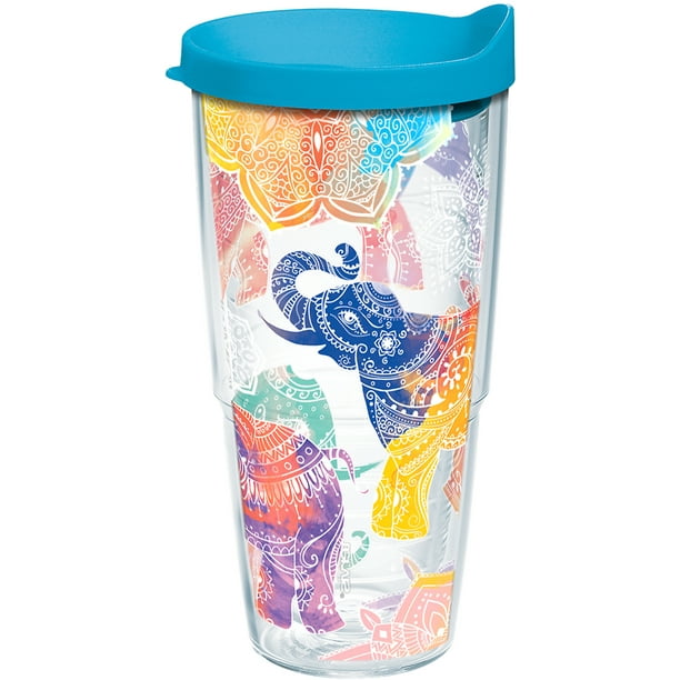 Tervis Made in USA Double Walled Mehndi Elephants Insulated Tumbler Cup