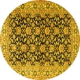 thumbnail image 1 of Ahgly Company Machine Washable Indoor Round Persian Yellow Traditional Area Rugs, 6' Round, 1 of 4
