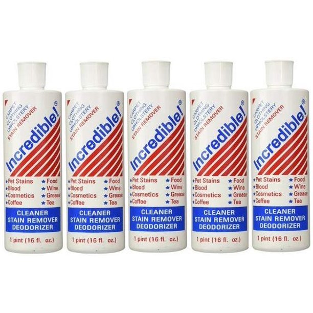 Incredible Inc. Cleaner; Stain Remover; Deodorizer 16 Oz (5 Pack