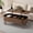 Walnut, variant on Oak Oval Lift Top Living Room Center Furniture with Fluted Surface & Hidden Storage Compartment