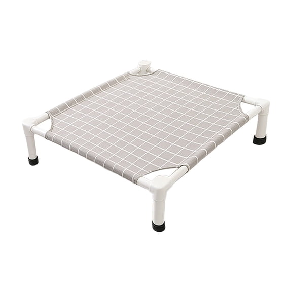Cat & Dog Hammock Bed Wooden Elevated Pet Cot with Breathable Mesh Raised Cat Bed for Indoor & Outdoor Use Gray