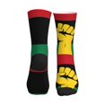 thumbnail image 2 of Women's Men's Black Power African Flag Colorful Novelty Pattern Crew Athletic Socks, 2 of 7