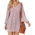 thumbnail image 4 of Hanerdun Women Cardigan Sweaters Female Long Sleeve Button-Down Cardigan Pink L, 4 of 5