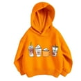 thumbnail image 4 of SGMVNU Girls Cute Hoodie Long Sleeve Pullover Sweatshirt Soft Casual Fall Winter Top Kids Clothes, Size 5-6 Years, Orange, 4 of 4