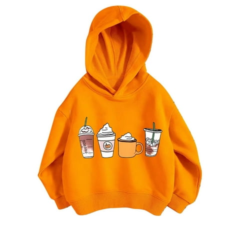 

Boys Girls Hoodie Comfy Sweatshirt For Toddler Baby Kids Sports Shirt And Print Personality Hooded With No Pocket Unisex Pullover For Infant Newborn Sweaters Outerwear Orange 7-8 Years