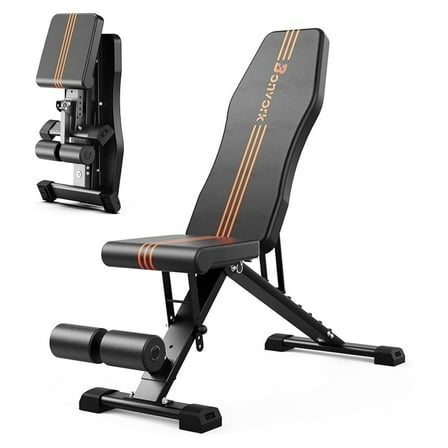 800LBS Adjustable Weight - Foldable Workout Press with 20.5'' Extended Base for Home Gym, Folding Decline Incline Strength Training for Full Body Exercise - 2024 Version