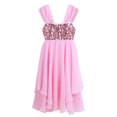 thumbnail image 4 of Girl's Kids Chiffon Skirted Leotard Dress Sequined Contemporary Praise Lyrical Ballet Dance Costumes, 4 of 7