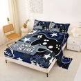 thumbnail image 2 of Homewish Esports Gaming Controller Bed Sheets,Modern Video Game Full Size Sheets,Navy Black,4 Pieces,1 Flat Sheet, 1 Fitted Sheet and 2 Pillowcases, 2 of 6