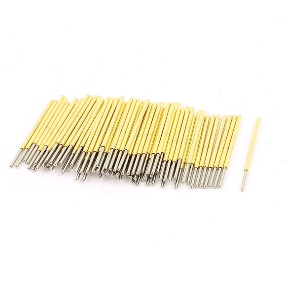 P100J 33mm Length Spherical Tip Spring Loaded Contact Test Probe Pin 100Pcs