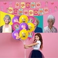 thumbnail image 2 of Golden Girl Birthday Party Supplies Balloons Paper Plates Decoration Cake Topper Decor Tableware Banner Backdrop, 2 of 7