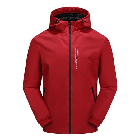 

Men s Fall Shrinkable Hooded Jacket Solid Running Stylish Waterproof Top Outdoor Thin Jacket with Shoe Lacing