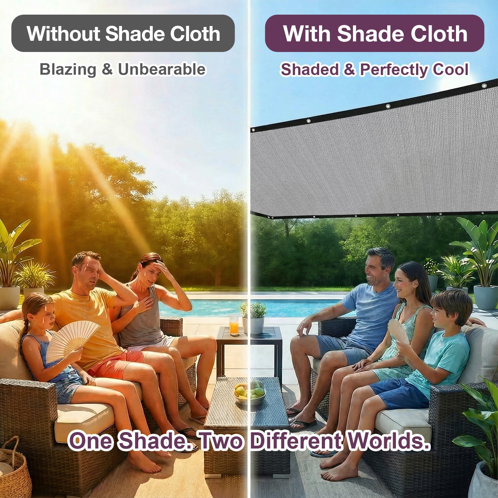 Jane Stone 90% Shade Fabric Sun Shade Cloth with Grommets,12'X16' Pergola Replacement Shade Cover Canopy for Garden Outdoor Patio,Light Grey (We Make Custom Size)