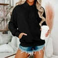 thumbnail image 2 of Mohiass Womens Sweatshirt Soft Pullover Comfy Oversized Hooded Crew Neck Plain Hoodie Fall Fashion Winter Clothes Black L, 2 of 4