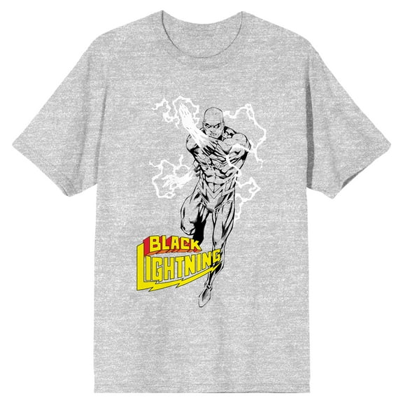 Justice League Black Lightning Sketch Men's Athletic Heather T-shirt