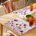 thumbnail image 4 of Watercolor Pink Flowers Placemats Set of 6 Spring Flowers Botanical Wood Grain Place Mats Indoor Wipeable Table Mats Washable Dining Table Placemats for Kitchen Holiday Party Home Decor 13x19 Inch, 4 of 9