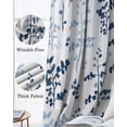 thumbnail image 6 of Blue Botanical Blackout Curtains 45 Inches Long, Kitchen Black Out Window Treatments, Spring Floral Watercolor Leaf Thermal Insulated Lined Drapes for Small Window with Grommet 42"x45", 6 of 8