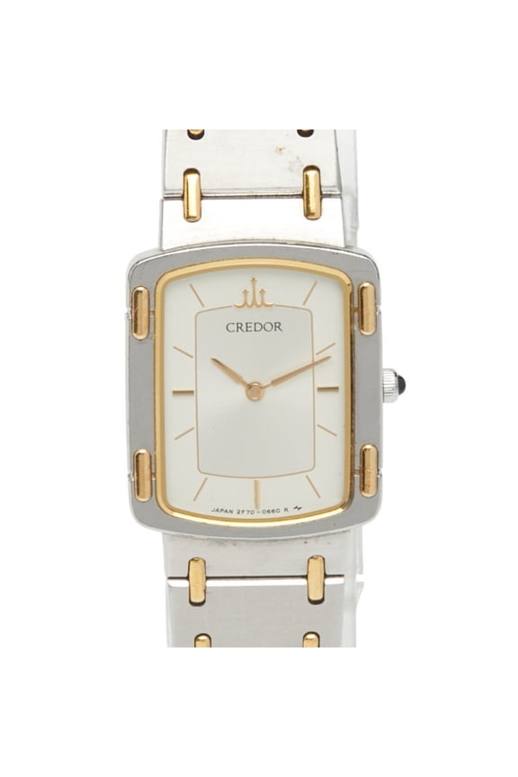 Pre-Owned Seiko Credor Watch 2F70-5600 Quartz Silver Dial Stainless Steel Plated... (Good)