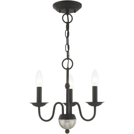 

Mini Chandeliers 3 Light Fixtures With Black Finish Steel Material Candelabra 13 180 Watts