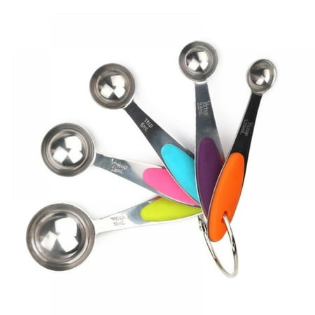 

5Pcs Measuring Cups Set Stainless Steel and Silicone Handle
