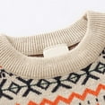 thumbnail image 3 of Likimi Toddler Kids Boys Knit Sweater Long Sleeve Print Crewneck Pullover Tops Comfortable Loose Thermal Fall Winter Clothes Size 3-4 Years Beige, 3 of 6