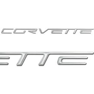 Supercharged C6 Z06 - Corvette Domed Bumper Letter Decals - (Set) : 2005-2013 C6, Z06, ZR1, Grand Sport (Chrome)