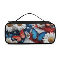 COEQINE American Flag Stethoscope Storage Bag Daisy Butterfly Stethoscope Case Organizer for Nurse and Doctor Stethoscope Pouch Holder Case Personalized for Stethoscope 4 of July