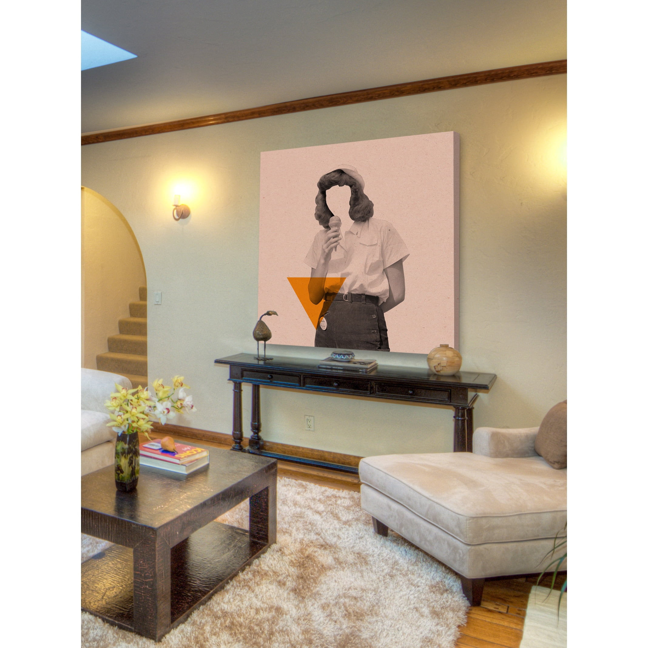 Marmont Hill "No Face Rosa II" by Bengoa Vazquez Painting Print on Wrapped Canvas