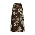 thumbnail image 5 of WXLWZYWL Women Flowy Maxi Skirt Floral Print Fall Casual Boho High Elatic Waist Loose Long Skirt with Pockets, 5 of 5