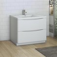 thumbnail image 2 of Fresca Tuscany 40" Integrated Sink Modern Wood Bathroom Cabinet in Glossy White, 2 of 8