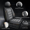 thumbnail image 2 of Seat Covers Fit for Chevrolet/Chevy Suburban 2009-2024 Faux Leather Waterproof Comfort Car Seat Protector Compatible Airbag Gray,Full Set(2 Row 5 Seats), 2 of 9
