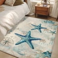 thumbnail image 4 of Area Rug for Living Room, Teal Starfish Coastal Non-Slip Indoor Large Carpet for Bedroom/Dining Room, Vintage Summer Beach Nautical Washable Low-Profile Rectangle Floor Mat Runner Rugs - 3 x 5 Ft, 4 of 8