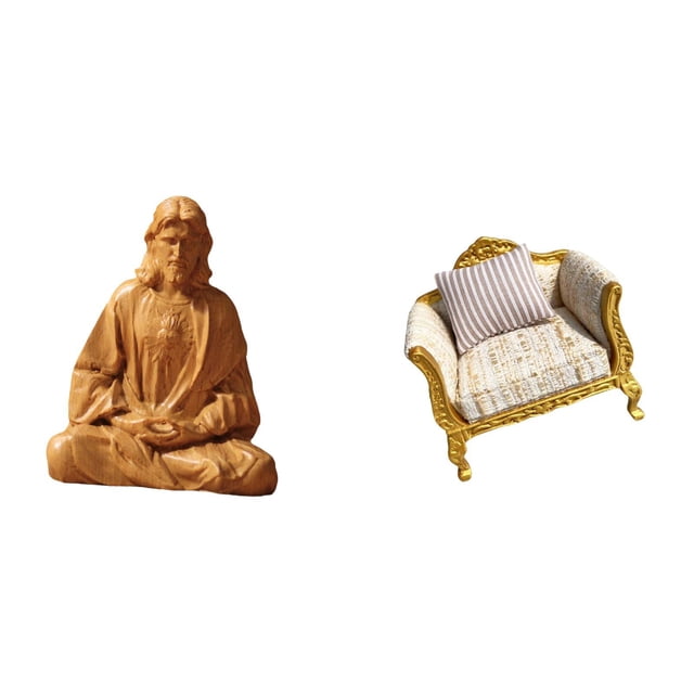 Estatua del Corazón de Jesús,Estatua del Sagrado Corazón de Jesús para decoración del hogar,sofá de casa de muñecas,Muebles para casa de muñecas,modelo de sofá para casa de