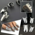 thumbnail image 2 of Syuanmuer 4pcs Kitchen Stainless Steel Finger Nail Protector Hand Cut Guard Safe Slice Knife Tool, Kitchen Finger Cutting Protector for Kitchen Slicing Dicing for Home Travel Office（Metal）, 2 of 10