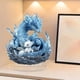 thumbnail image 5 of Adorno de dragón de cristal acrílico azul y blanco 2D | Elegante figura decorativa para oficina y hogar | Estatua ligera con base plana, 5 of 5