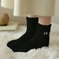 thumbnail image 3 of iOPQO Thick Socks, Thick Fuzzy Socks, Plush Socks, Fuzzy Socks for Women, Comfortable Socks for Women, Black One Size, 3 of 4