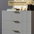 thumbnail image 2 of IDEALHOUSE Grey 5 Drawer Dressers, Modern Chest, Fluted Panel Design, Gold Metal Legs, Deep Storage Organizer, Elegant Bedroom Cabinet, 2 of 8