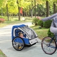 thumbnail image 2 of Aosom 2-Seat Child Bike Trailer for Kids with a Strong Steel Frame, 5-Point Safety Harnesses, & Comfortable Seat, Blue, 2 of 10
