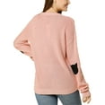 thumbnail image 3 of Allegra K Junior's Pullover Drop Shoulder Elbow Cat Patch Loose Sweater Pullover, 3 of 6