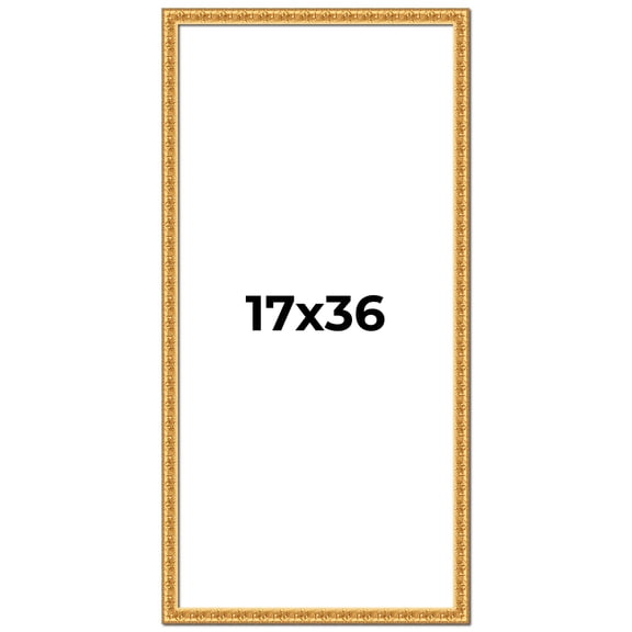 17x36 Frame Gold Real Wood Picture Frame Width 1 inches | Interior Frame Depth 0.5 inches | Edwina