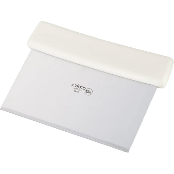 Winco , 6'' x 3' Scraper with Plastic Handle and Stainless Steel Blade, Dough Chopper, White
