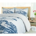 thumbnail image 5 of Ambesonne Coastal Duvet Cover Set, Seagull Mountain Sketch, 2-Calking, Blue White Navy, 5 of 7