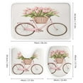 thumbnail image 3 of 4 Piece Shower Curtain Sets Pink Tulips Bicycle Shower Curtain And Rugs Shower Curtain Set Flowers Summer Spring Mother's Day 12 Hooks for Bathroom Decor Sets 72inch X 72inch, 3 of 8