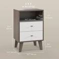 thumbnail image 3 of HOMCOM Nightstand Set of 2 Bedside Table with 3 Drawers and Open Storage, 3 of 10