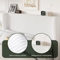 thumbnail image 4 of Einfach Full Luxury Channel-Tufted Corduroy Velvet Platform Bed Frame with Wingback Headboard, Off-White, 4 of 10