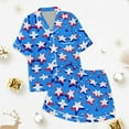 thumbnail image 3 of Kids' 4th Of July Printed Satin Pajama Set Short Sleeve, 3 of 4